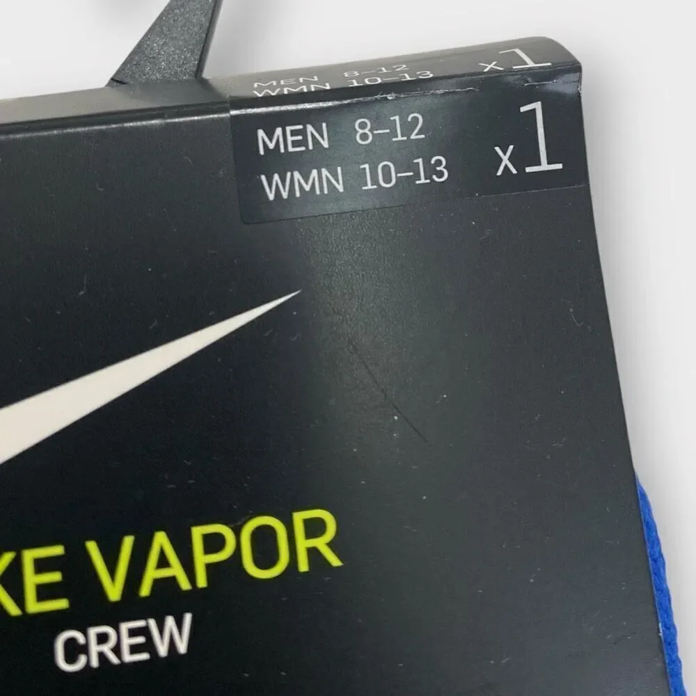 Nike Dri-Fit Vapor Crew Football Socks Size L SX5698-480 Royal Blue New